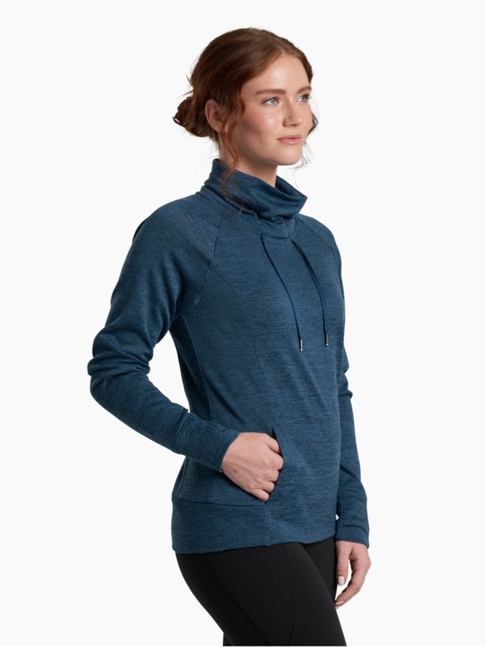 Kuhl Elia Pullover Cowlneck Blue Medium Sweater Sweatshirt